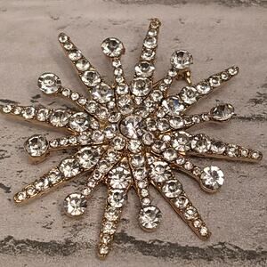 Rhinestone Snowflake Brooch Jewelry